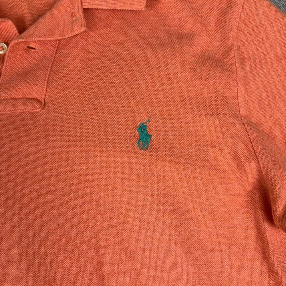 Vintage Ralph Lauren Polo Shirt Mens Large Orange Cotton Short Sleeve - Picture 5 of 16